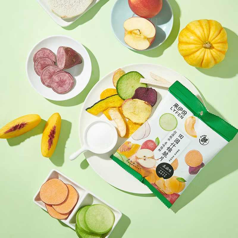 [满199减100]来伊份田园什锦脆片50g袋酥脆营养果干下午茶休闲零食来一份高清大图