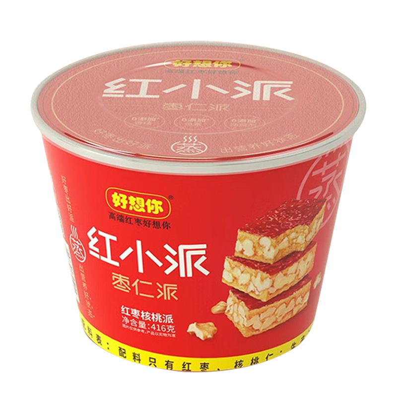 好想你枣仁派新疆特产甜糯水润厚实饱满红小派枣夹核桃416g*1桶