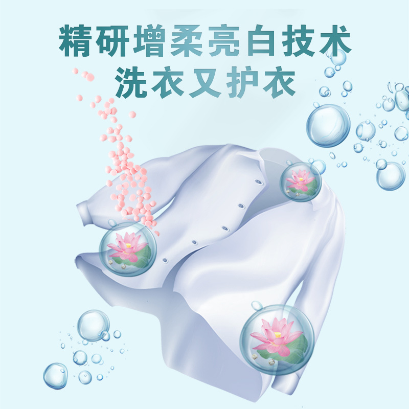 超能洗衣留香珠220g*2瓶护衣护色清莲馨香味持久衣物护衣洗衣服凝香珠凝珠颗粒除螨