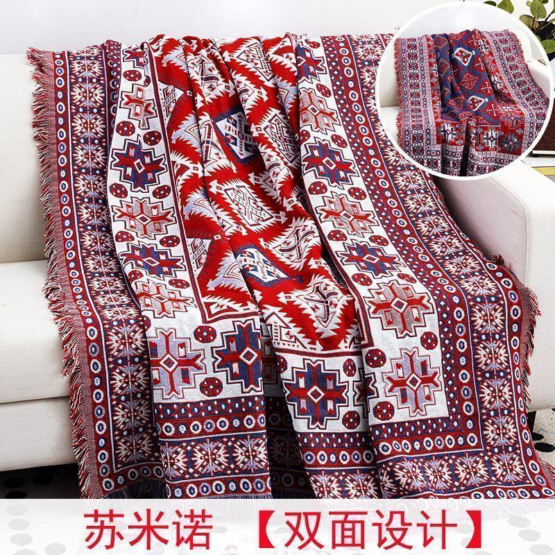 北欧色沙发巾沙发布全盖毯子单简约沙发套沙发垫盖布罩 苏米诺【双面】【】 180*340cm