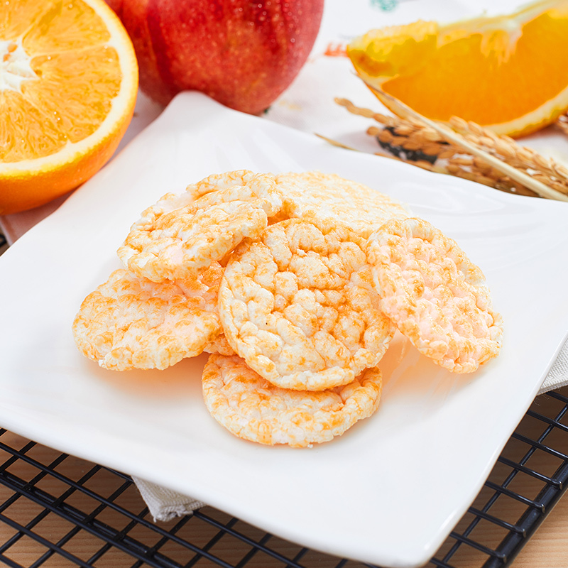 爷爷的农场 欧洲进口宝宝水果磨牙饼干婴幼儿零食小吃磨牙棒 苹果橙子味米饼 40g/盒