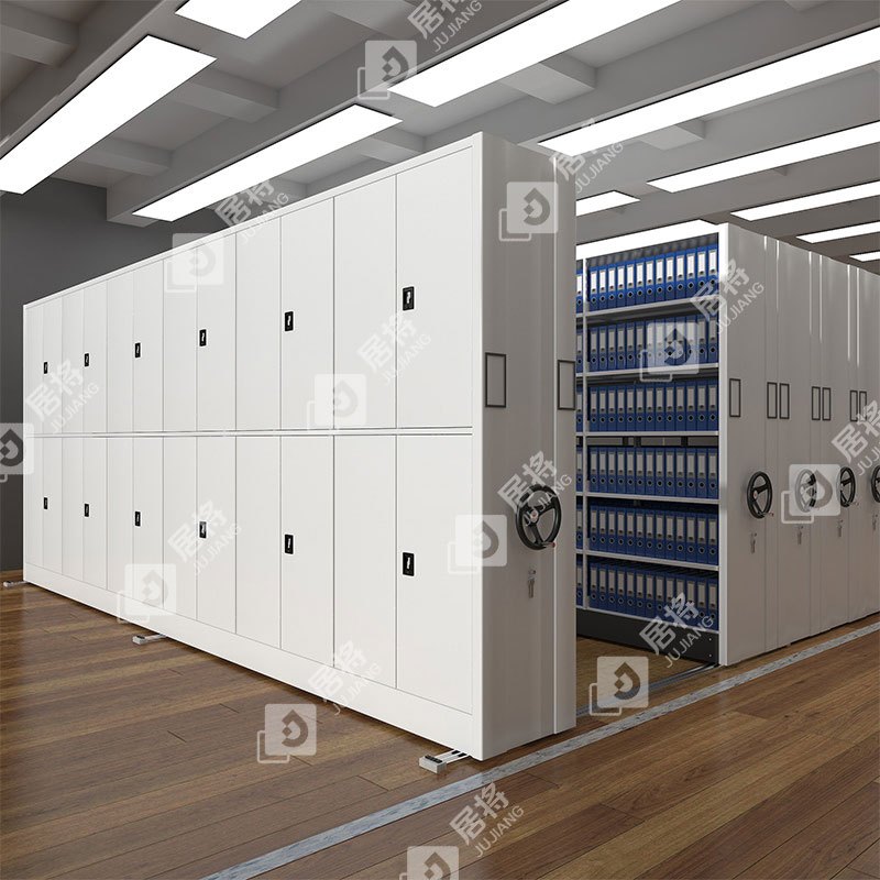 居将 手摇密集架移动档案柜钢制轨道密集柜 一列6组