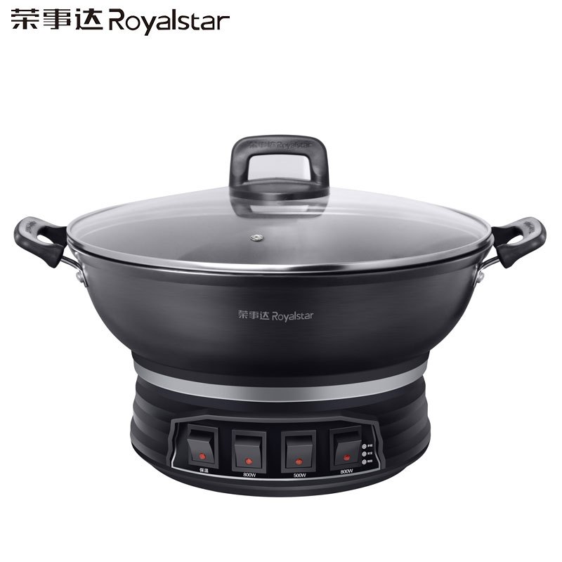 荣事达(Royalstar)多功能电热锅RDQJ3-32电炒锅炒菜锅大容量电蒸锅一体铸铁无涂层家用32cm无笼款