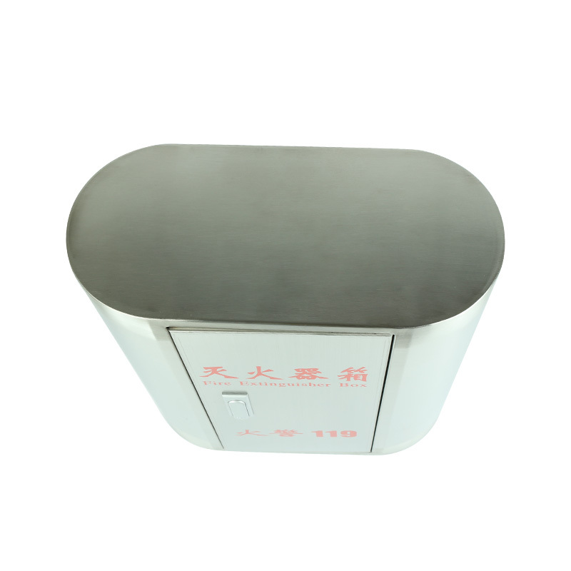 圆弧形201不锈钢灭火器箱5X2消防箱(可放置两个5kg干粉)