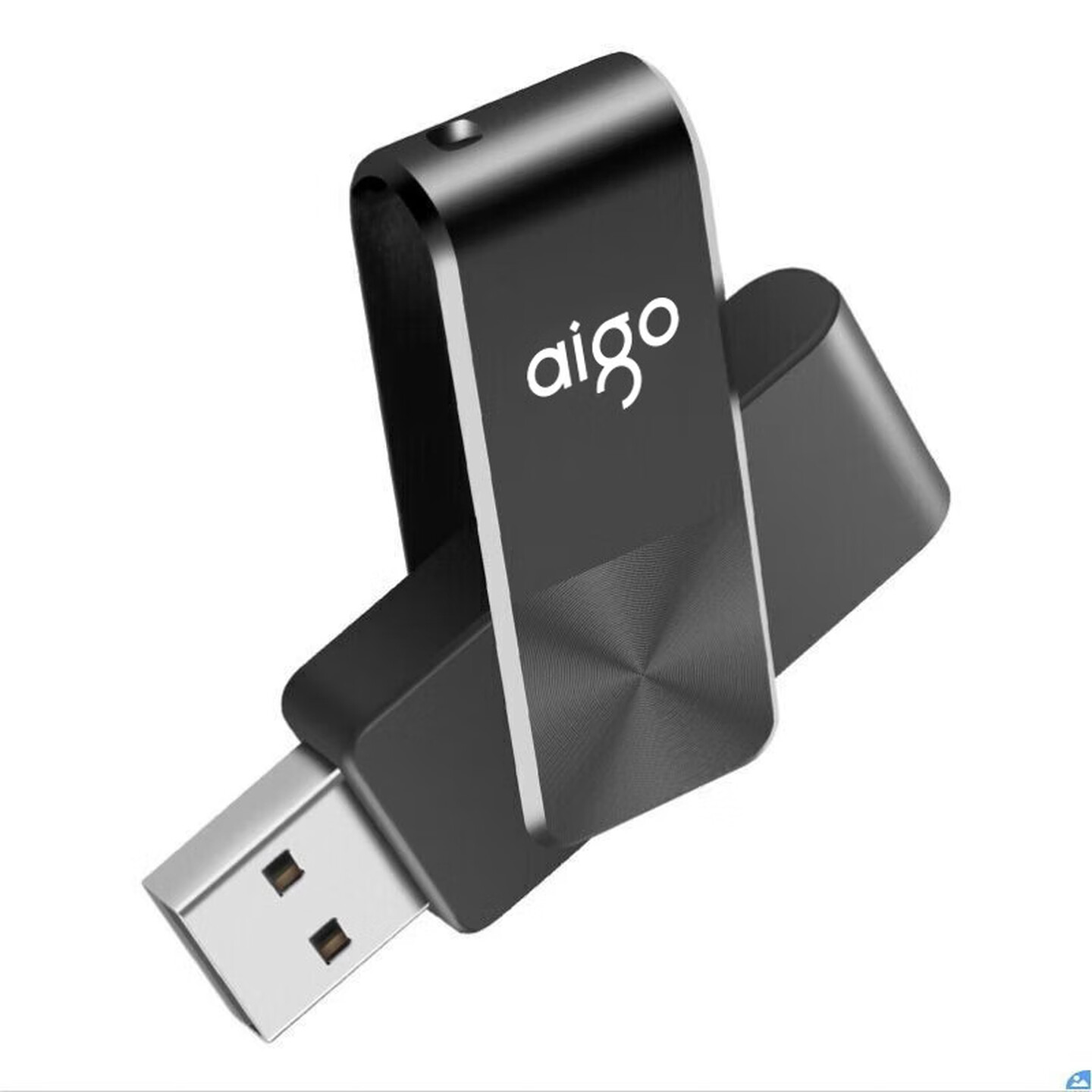 爱国者(aigo)16GB USB2.0 U盘 U266旋转防护 黑色 CD纹防滑设计