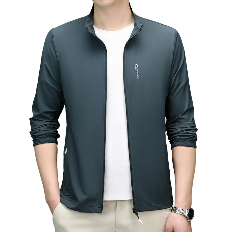 恒源祥夏季薄款外套男士防晒衣冰丝钓鱼防晒服立领中老年爸爸夹防高清大图