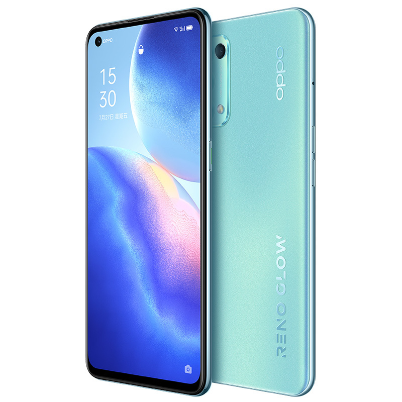 OPPO Reno5K 5G 恋恋青风 8GB+128GB 骁龙750G 6400万水光人像四摄 65W闪充 轻薄机身拍照美颜游戏智能手机
