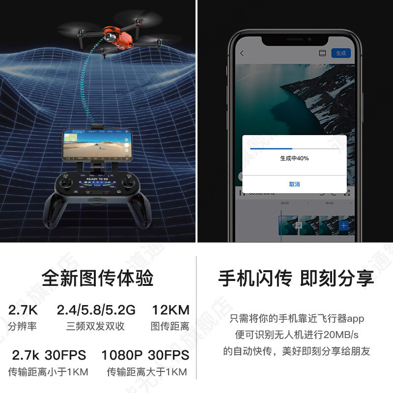 道通智能 道通无人机 EVO Lite+ 1英寸6K高清超感光航拍飞行器 40分钟续航无人拍摄飞机 冰川白 EVO Li