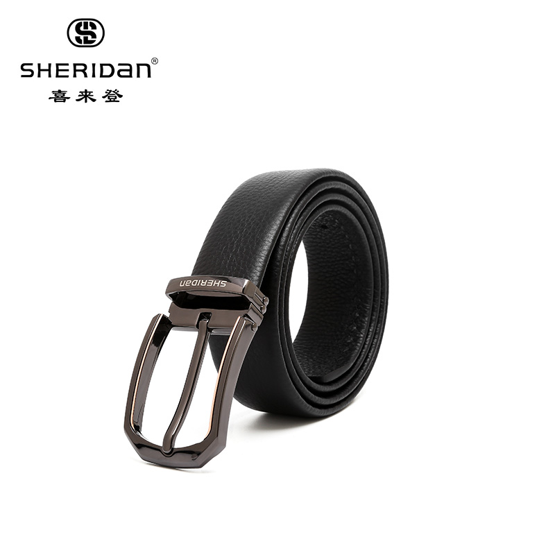 喜来登SHERIDAN男士针扣头层牛皮皮带