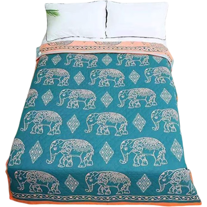 中盈惠彩双层纱布宽边单人毛巾被MJB 150*200cm颜色随机发货或备注 1条高清大图