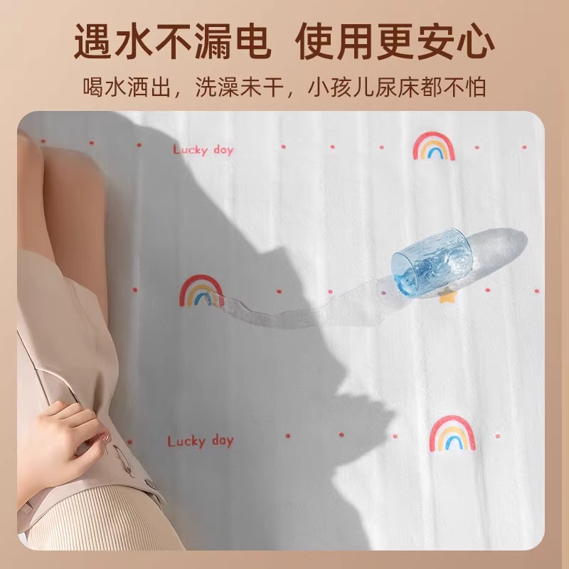 志高电热毯家用2024新款双人单人电褥子学生宿舍除螨双控调温210TT150x70-1X（彩虹）高清大图