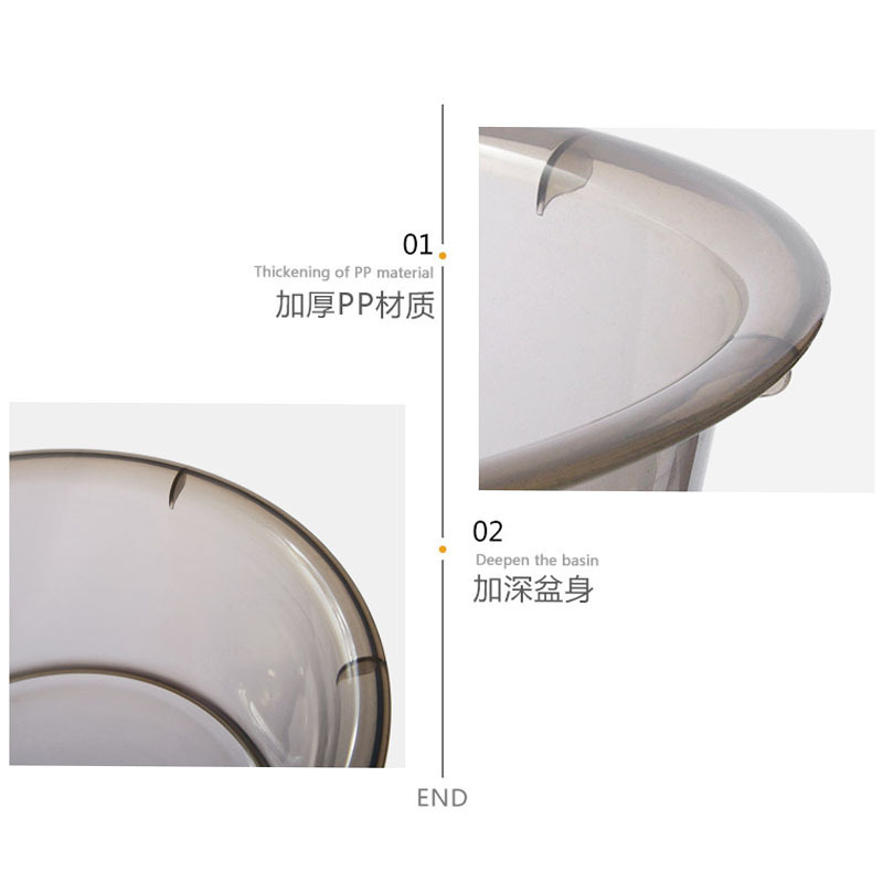 嘉创优品 加厚透明塑料盆 大号+中号两个装