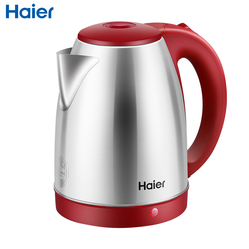 海尔(Haier)电热水壶 HKT-T081R 304不锈钢电热水壶 防烫烧水壶