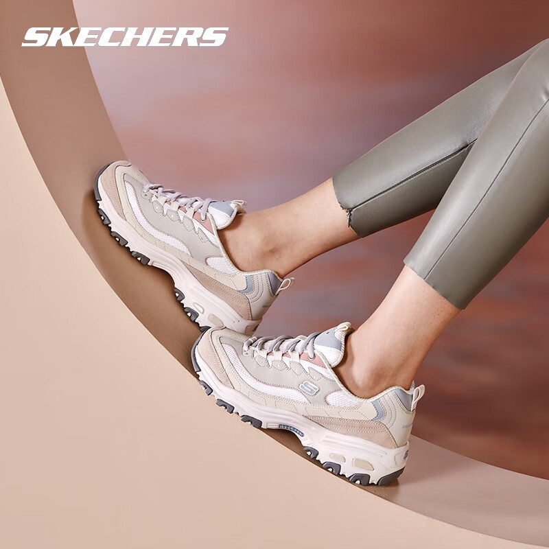 斯凯奇女鞋夏季时尚熊猫鞋休闲运动鞋厚底老爹鞋自然色149238-NAT高清大图