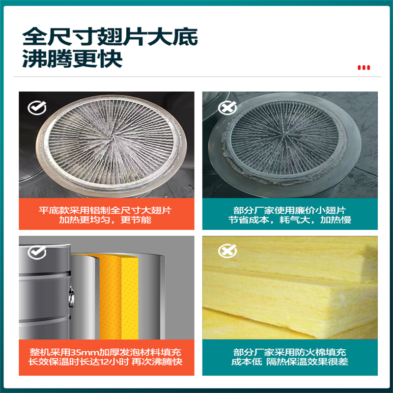 九鼎王100L电热平底煮面炉煮面桶锅不锈钢节能汤面炉