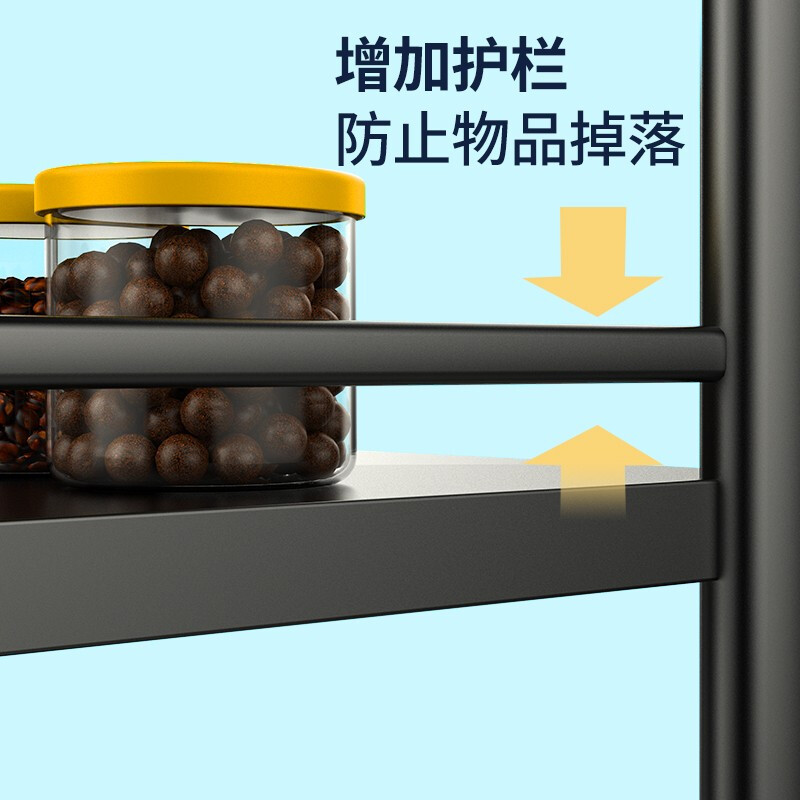 溢彩年华 不锈钢厨房置物架 落地家用货架微波炉架 储物收纳架子