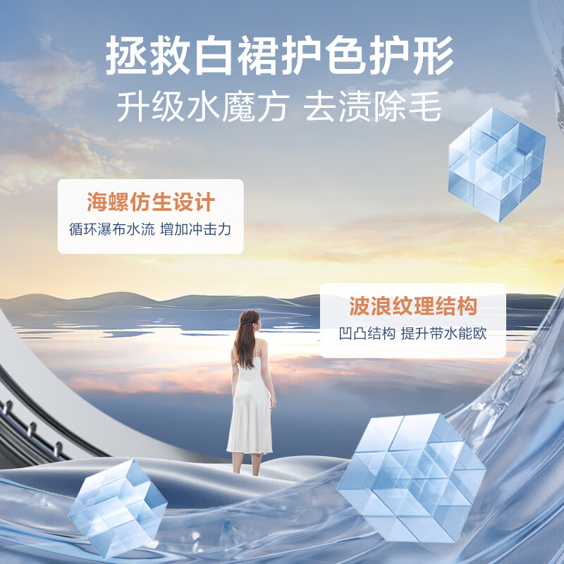 小天鹅(LittleSwan)热泵洗烘一体, 滚筒洗衣机全自动, 12KG大容量 水魔方 TDH12K300高清大图