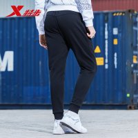 特步(Xtep)男运动长裤跑步裤正品2018秋新款收腿针织休闲裤常规型常规款882329639359