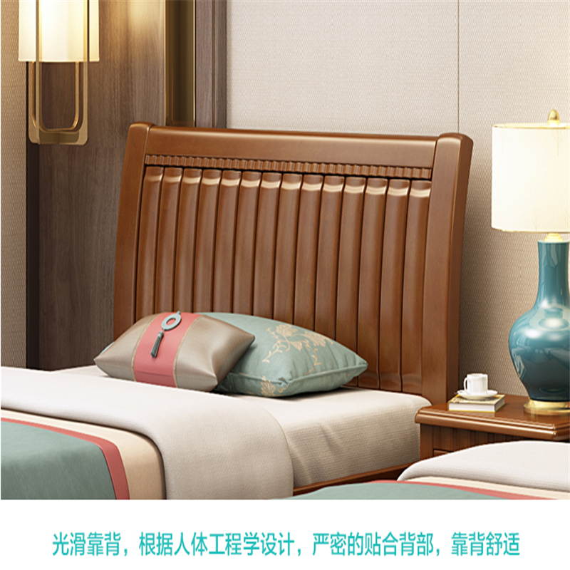 业飞QY-194橡木单人床高清大图
