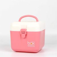美甲师专用手提式美甲工具箱大号三层多功能收纳盒整理箱子 加高圆边收纳盒(红色)