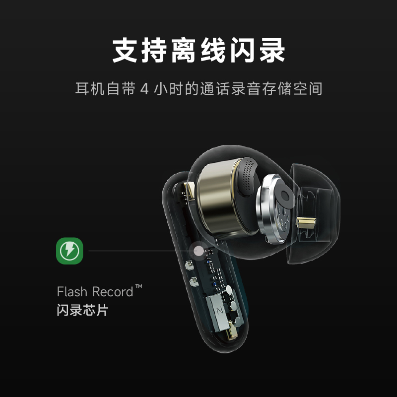 科大讯飞(iFLYTEK)录音降噪会议耳机iFLYBUDS Pro 无线蓝牙耳机 主动降噪入耳式 录音转文字苹果华为通用