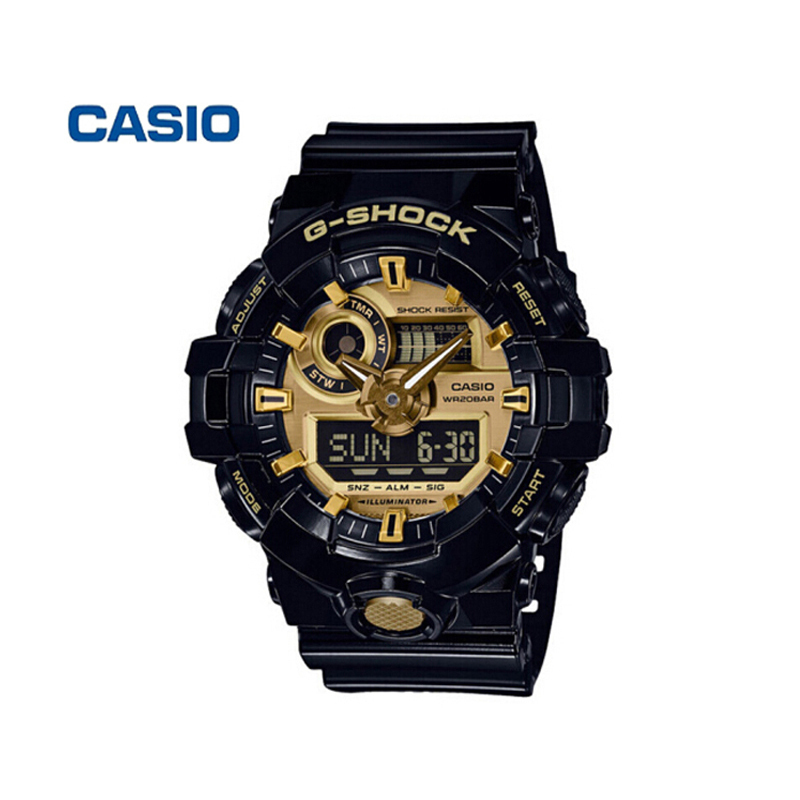 卡西欧(CASIO)手表 G-SHOCK系列时尚黑金运动休闲防水石英男表GA-710GB-1A高清大图