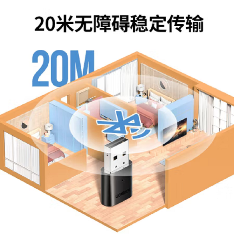 绿联 CM390 蓝牙5.0 USB蓝牙适配器 80889高清大图
