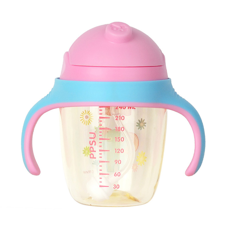 费雪牌(FISHER-PRICE)PPSU学饮杯水杯 FP-8052粉色 240ML 适用年龄:6个月以上
