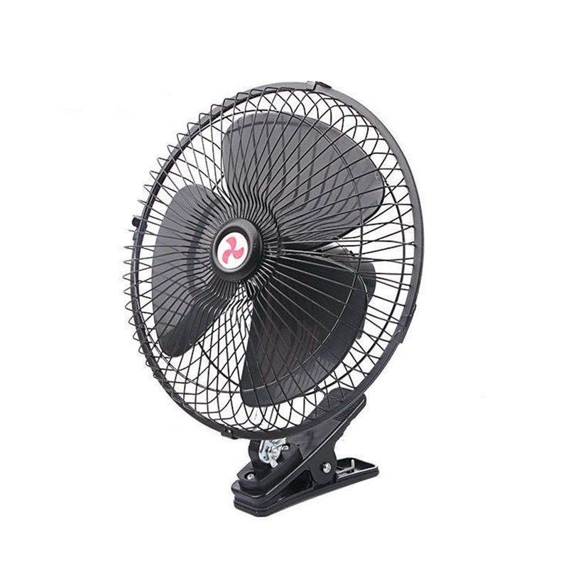 强力车载电风扇自动摇头12V24V大货车面包车大风力夹子制冷风扇 12V电压(一个电瓶的车用) 6寸版三叶(摇头+调速)