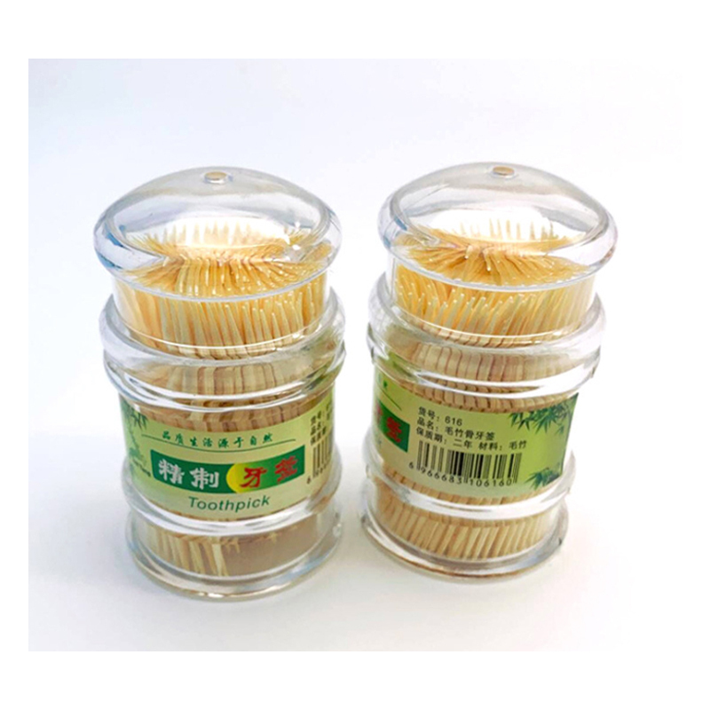 企购优品 环保竹制牙签精致双头细头便携瓶装