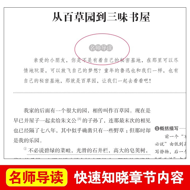 从百草园到三味书屋 [正版]从百草园到三味书屋鲁迅原著必读 适合小学生初中生五六七年级上册看的课外书阅读经典名著老师全集