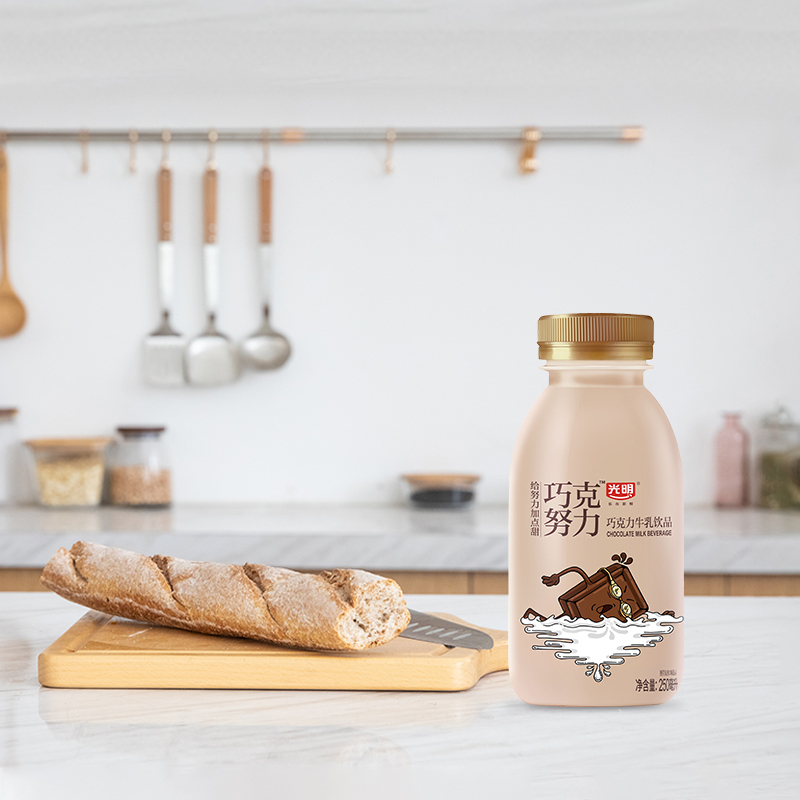 光明250ml巧克力牛乳饮品四连装*6 (250ml*24瓶)