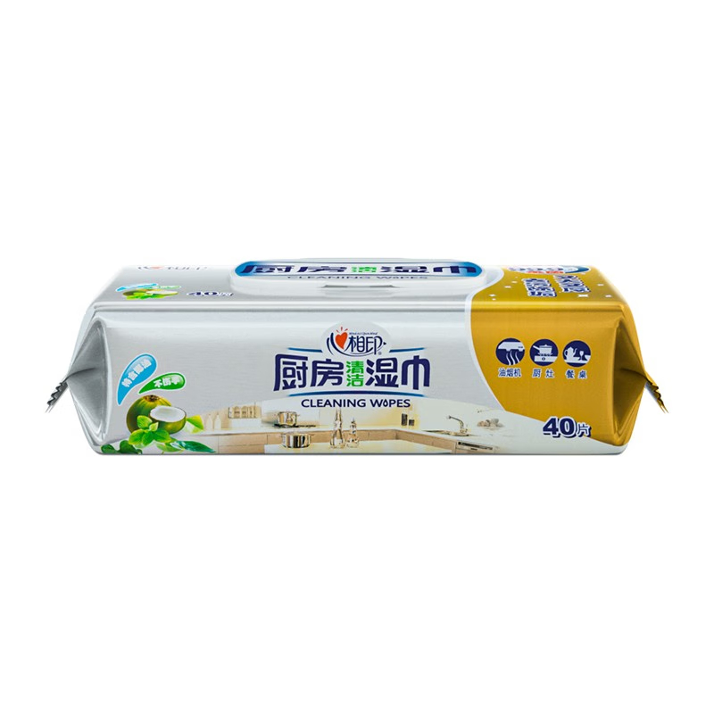 心相印 XJB040+P1(提装)心相印厨房专用系列40片装湿巾3包装(金装)高清大图