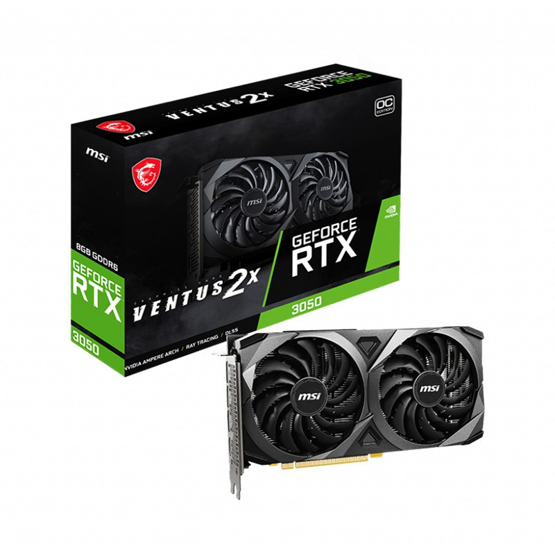 微星(MSI) GeForce RTX 3050 8G 万图师/魔龙游戏显卡电脑显卡 RTX 3050 VENTUS 2X OC 8G