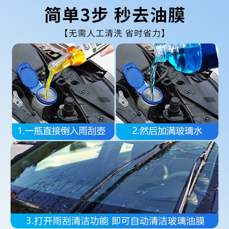 玻璃爽油膜去除剂前挡风车窗净玻璃水清洁去污去油膜清洗汽车用品图片
