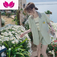 七斓西装套装女夏季薄款2023年新款高级设计感小众时尚洋气西服套 XS 浅绿色