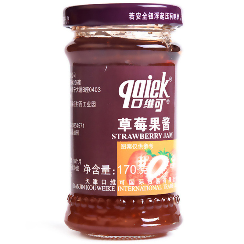 口维可草莓果酱170g早餐涂抹酱吐司酱蛋糕面包酱果酱酱类调料