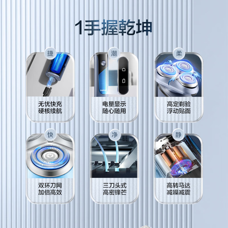 苏泊尔电动剃须刀浮3刀头ES-RT30高清大图