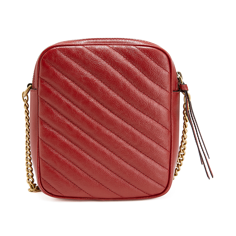 GUCCI/古驰 女士GGMARMONT系列牛皮斜挎包550155红色