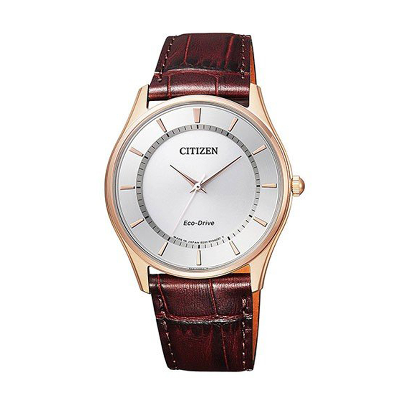 （CITIZEN）西铁城CITIZENコレクション系列6480-51A光动能不锈钢材质小牛皮蓝宝石镜面日韩品牌情侣石英表