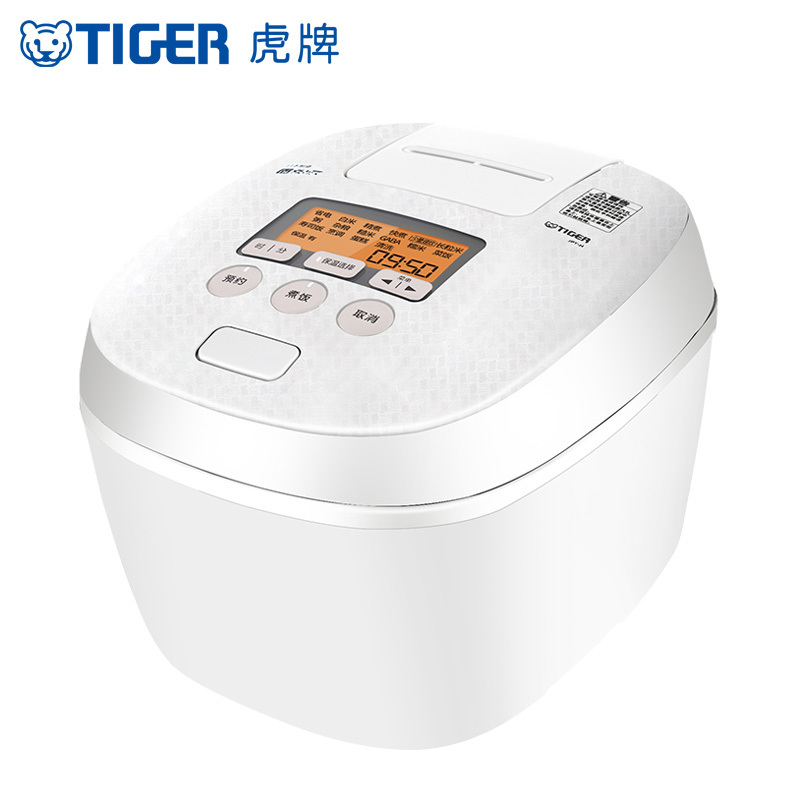 虎牌(Tiger)日本进口电饭煲 JPT-H18C 智能压力IH电磁加热土锅涂层 3L电饭煲6-8人份 丝光白