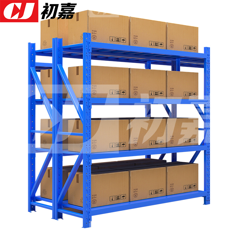 初嘉(CJ)仓储货架库房置物架中型货架蓝色主架2000*600*2000mm/200kg高清大图