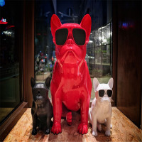 Jarre Aerobull斗牛犬无线蓝牙音箱电脑车载低音炮法斗狗头小音响 红色小号狗