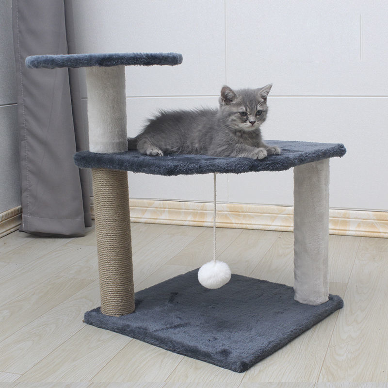 猫咪用品猫爬架猫窝四季别墅大号猫屋猫房子猫咪磨爪猫玩具自嗨 101-3 蓝色(12斤以内)