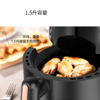 美的(Midea) 空气炸锅MF-TN1501 家用多功能机械式简易操作 1.5L小容量 无油煎炸锅 薯条机多功能 黑色