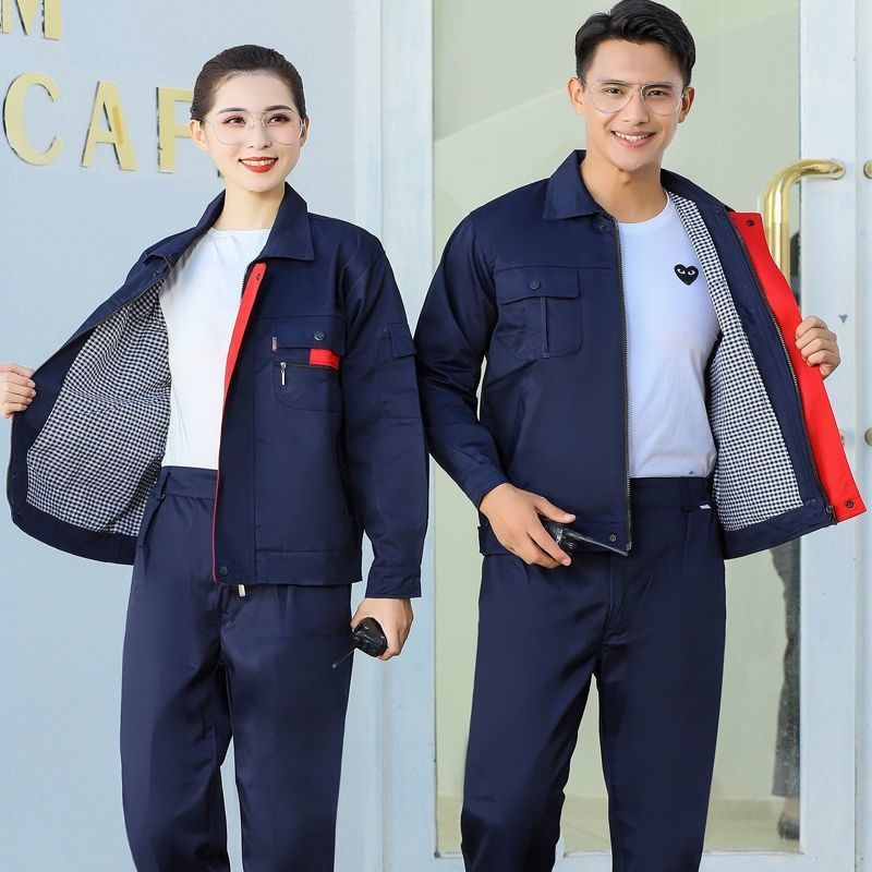 双层带里保暖工作服套装男涤棉加厚春秋长袖劳保服工地工程服耐磨诺妮梦