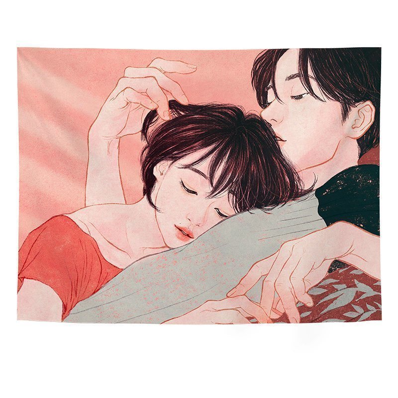 汐岩背景布风挂布挂毯主播卧室宿舍租房卧室装饰房间改造墙布 GT305宽100cm-高75cm（收藏加购送安装包+星星灯