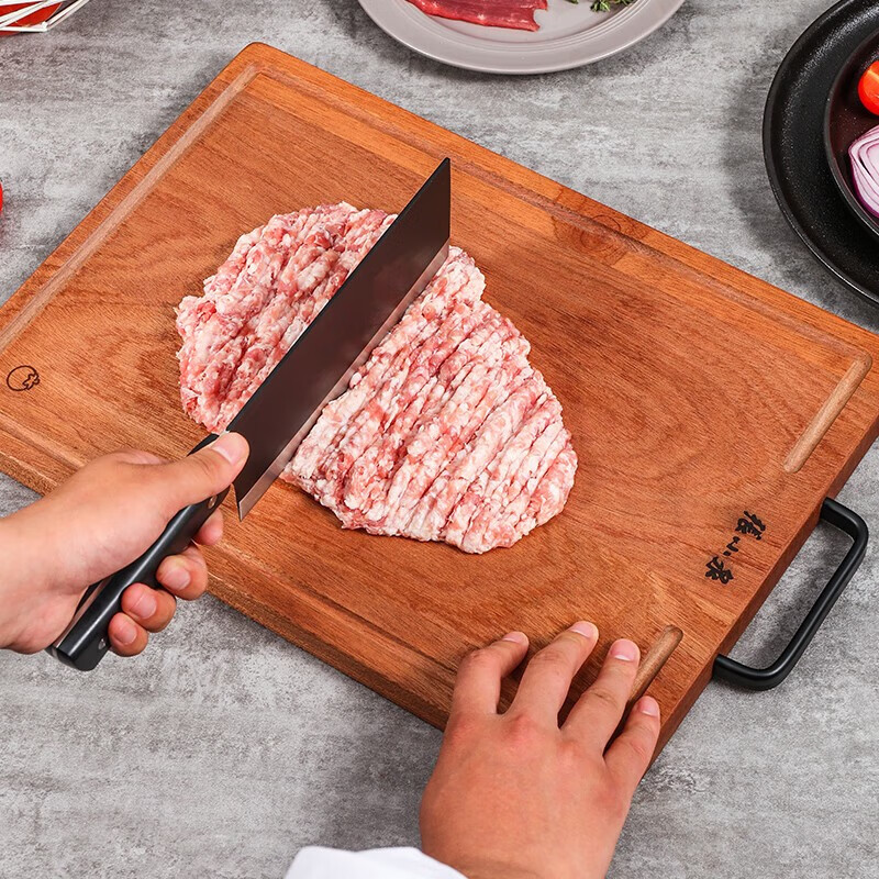 张小泉菜板家用乌檀木实木砧板加大加厚切菜板剁骨案板擀面板厨房切菜墩高清大图