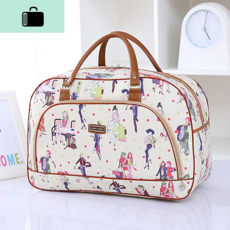 新款旅行包女手提大容量行李包PU皮短途旅行袋商务旅游包韩版NEW LAKE女士手提包