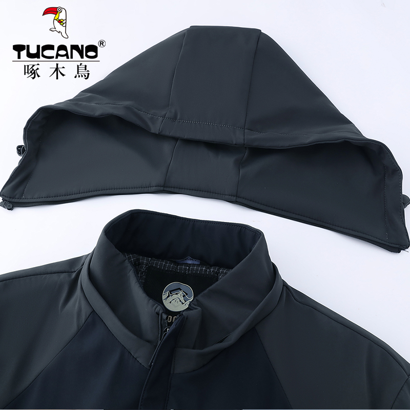 啄木鸟爸爸冬装外套加棉加厚棉服秋冬季棉袄中老年人爷爷保暖棉衣高清大图